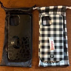 Two iPhone 12 loopy cases